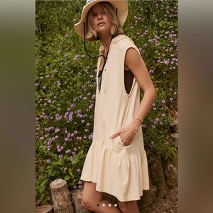 Free People Hot Shot Hoodie Dress.  Color-magnolia. Size -small